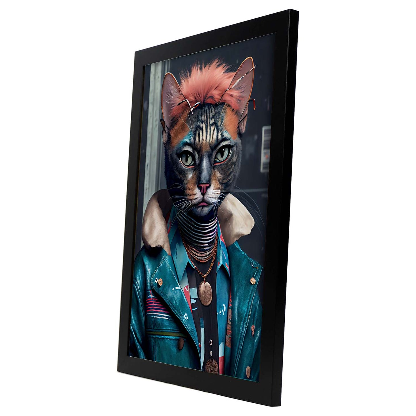 Nacnic Lámina Habana brown punk Práctico en estilo Fotografía a todo color. Divertidas ilustraciones realistas de animales con ropa humana. Diseño y Decoración de Interiores.-Artwork-Nacnic-Nacnic Estudio SL