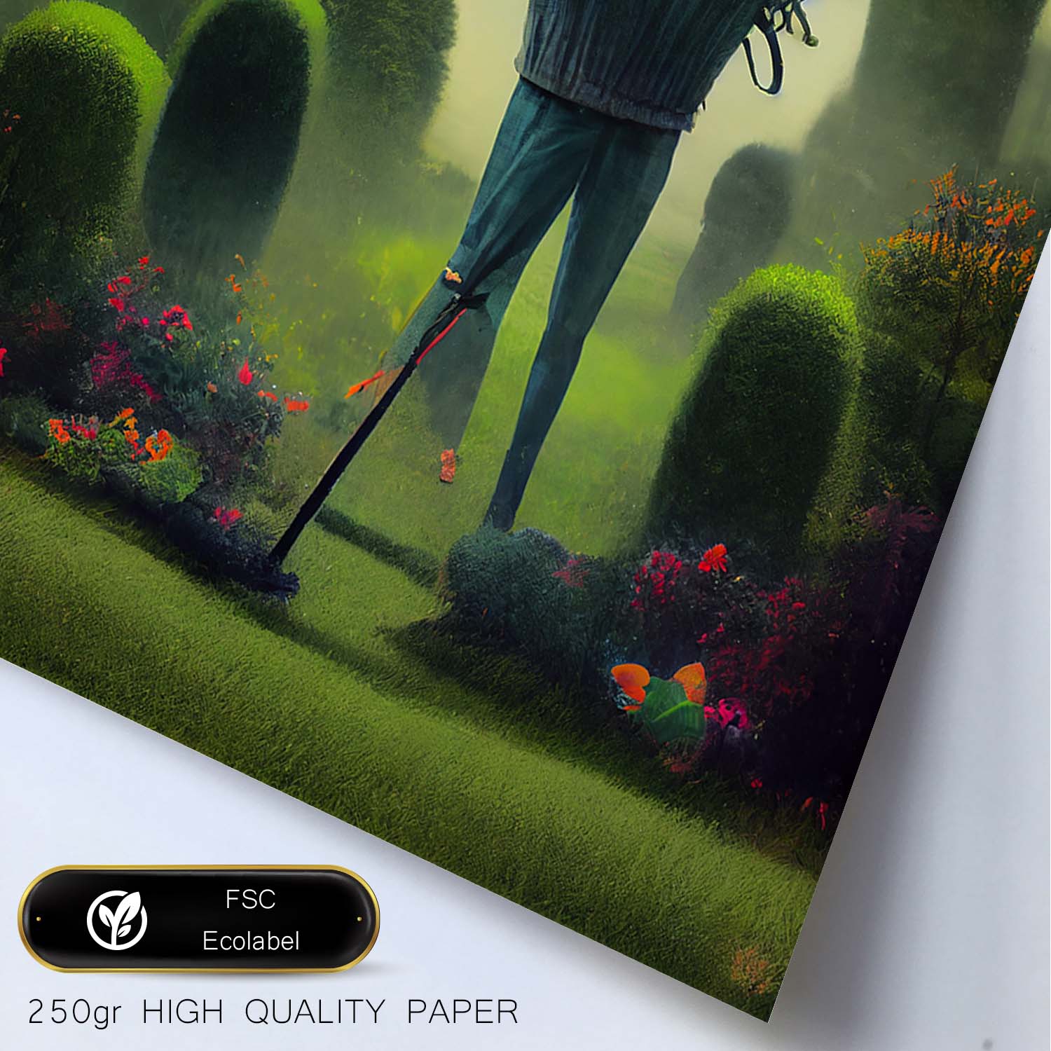 Nacnic Lámina Jardinero Leal al estilo de T. Burton. Ilustraciones de profesiones y oficios inspiradas en arte gótico y oscuro. Diseño y Decoración de Interiores.-Artwork-Nacnic-Nacnic Estudio SL