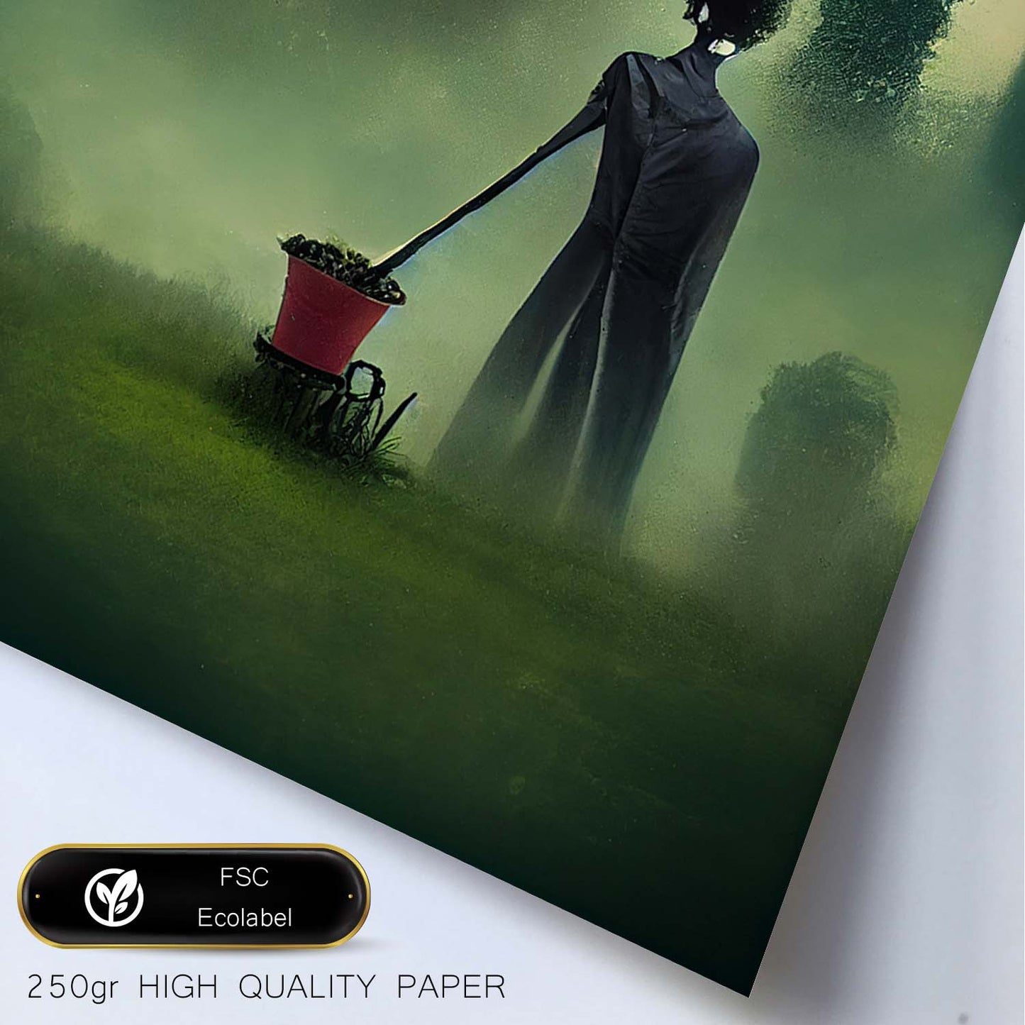 Nacnic Lámina Jardinero Racional al estilo de T. Burton. Ilustraciones de profesiones y oficios inspiradas en arte gótico y oscuro. Diseño y Decoración de Interiores.-Artwork-Nacnic-Nacnic Estudio SL