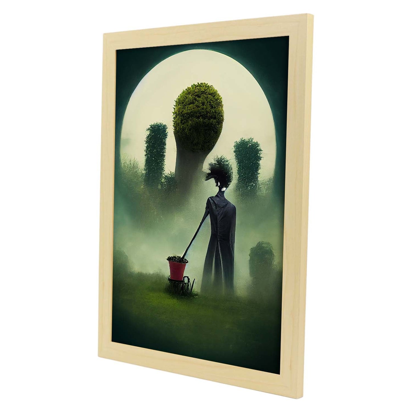 Nacnic Lámina Jardinero Racional al estilo de T. Burton. Ilustraciones de profesiones y oficios inspiradas en arte gótico y oscuro. Diseño y Decoración de Interiores.-Artwork-Nacnic-Nacnic Estudio SL