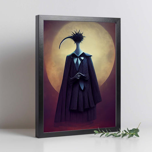 Nacnic Lámina Juez Intelectual al estilo de T. Burton. Ilustraciones de profesiones y oficios inspiradas en arte gótico y oscuro. Diseño y Decoración de Interiores.-Artwork-Nacnic-Nacnic Estudio SL