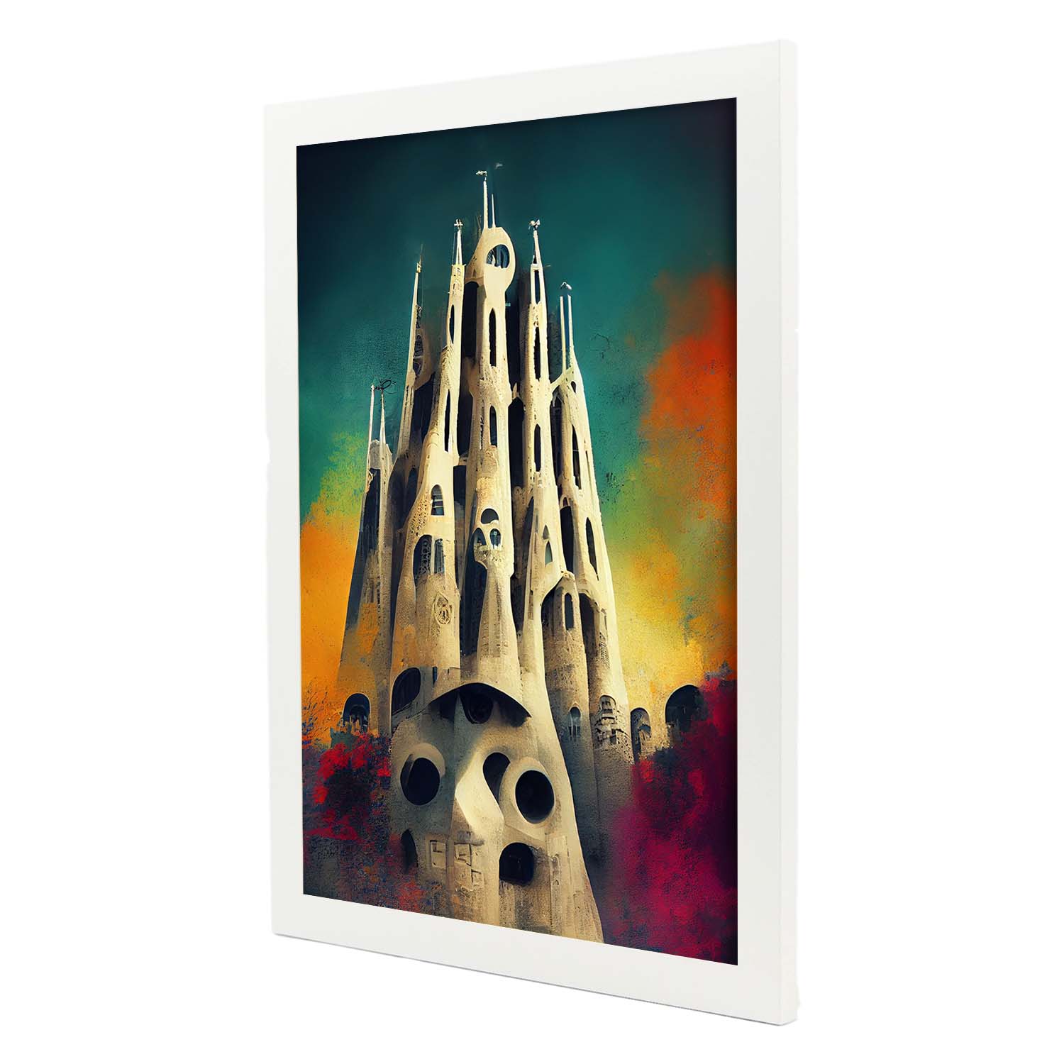 Nacnic Lámina La Sagrada Familia Sensible al estilo de T. Burton. Ilustraciones de monumentos, ciudades, paises inspiradas en arte gótico y oscuro. Diseño y Decoración de Interiores.-Artwork-Nacnic-Nacnic Estudio SL