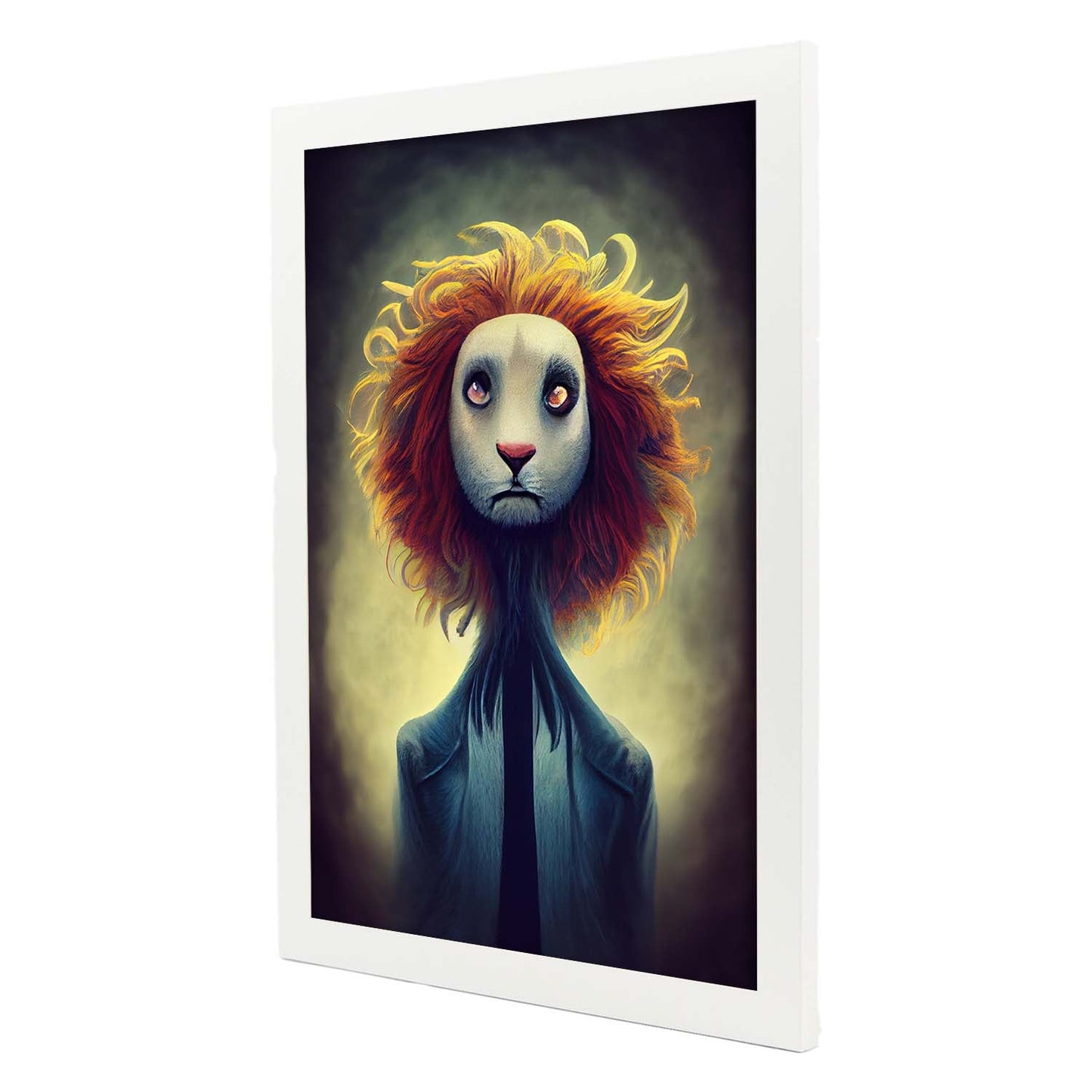 Nacnic Lámina León Dinámico estilo T. Burton. Ilustraciones y pósters de animales inspirados en el arte gótico y oscuro de Burton. Diseño y Decoración de Interiores.-Artwork-Nacnic-Nacnic Estudio SL