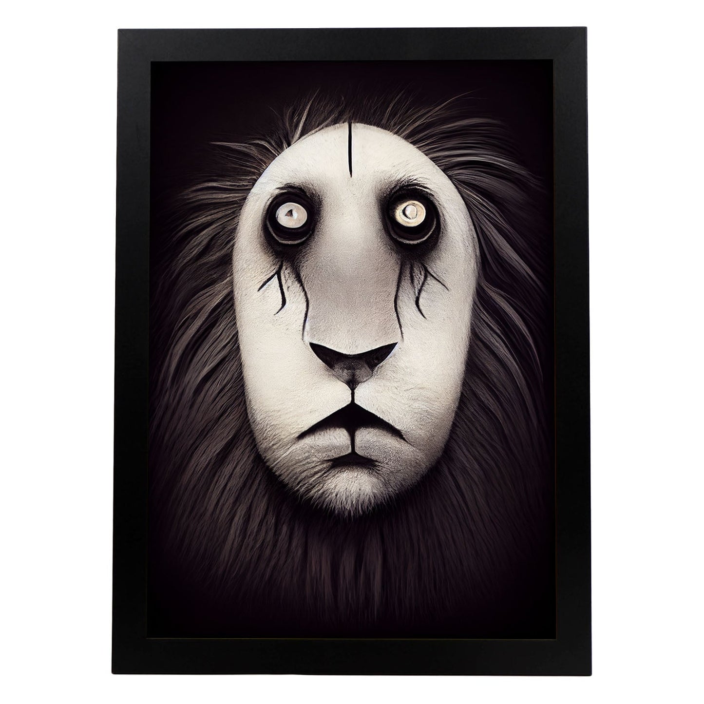 Nacnic Lámina León Leal estilo T. Burton. Ilustraciones y pósters de animales inspirados en el arte gótico y oscuro de Burton. Diseño y Decoración de Interiores.-Artwork-Nacnic-A4-Sin marco-Nacnic Estudio SL