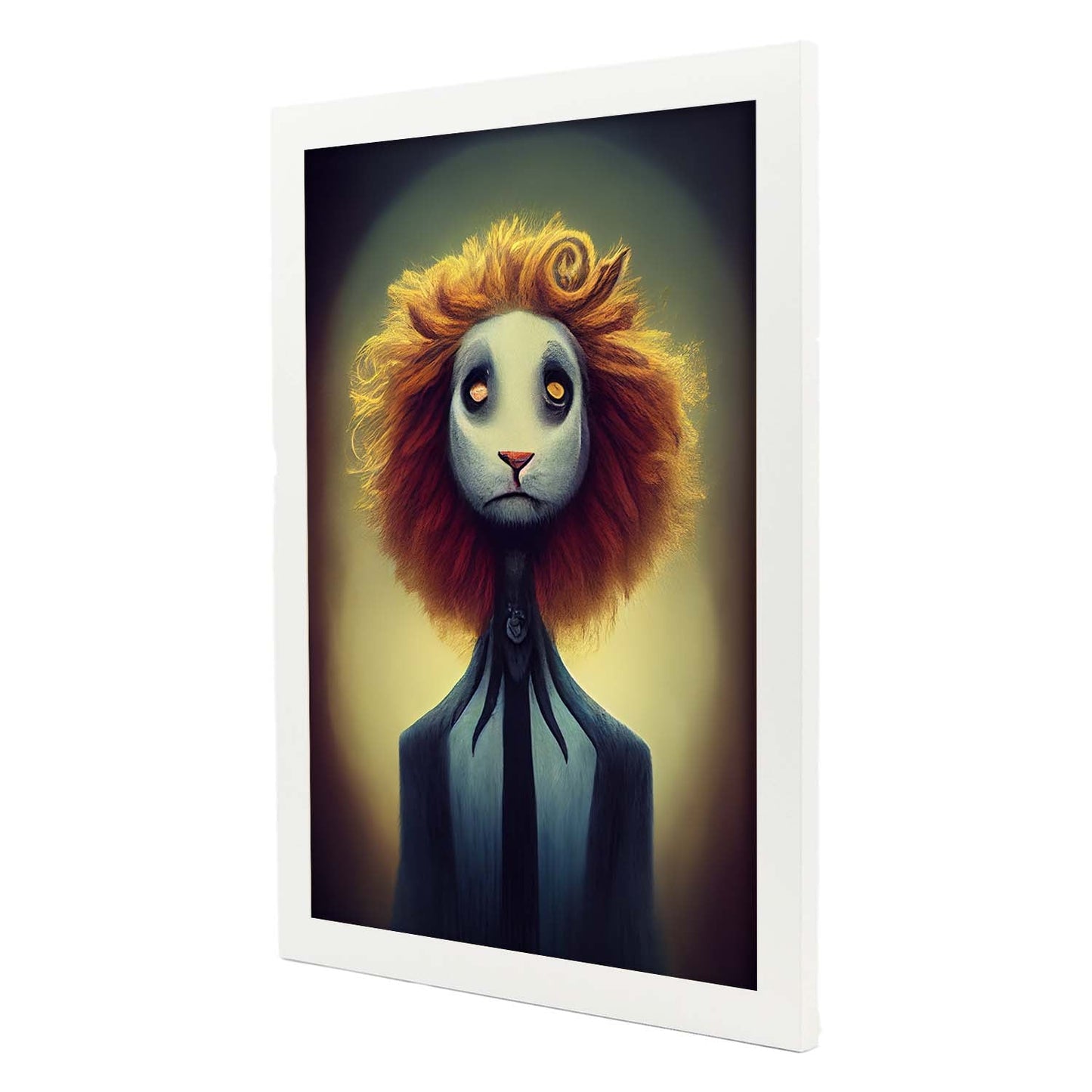 Nacnic Lámina León Sociable estilo T. Burton. Ilustraciones y pósters de animales inspirados en el arte gótico y oscuro de Burton. Diseño y Decoración de Interiores.-Artwork-Nacnic-Nacnic Estudio SL
