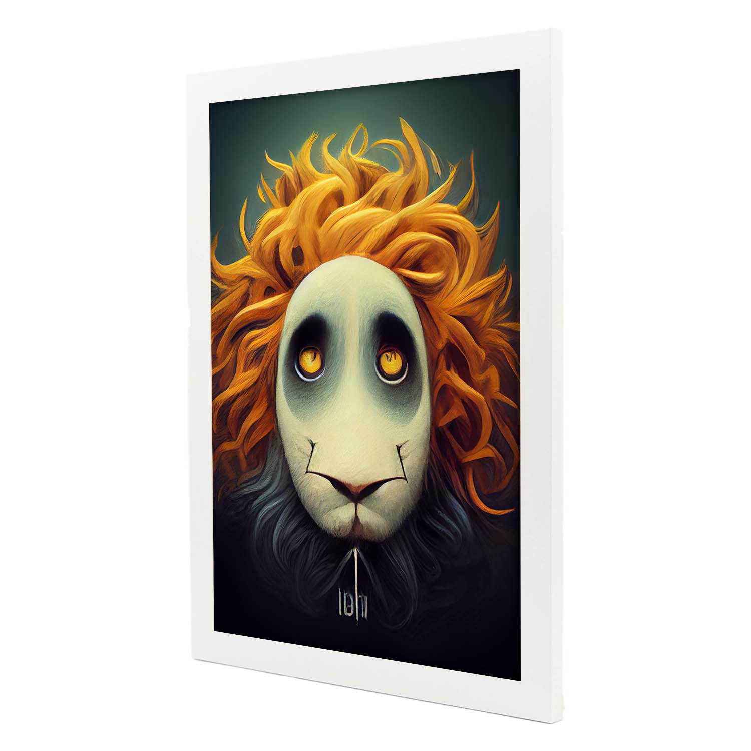 Nacnic Lámina León Tolerante estilo T. Burton. Ilustraciones y pósters de animales inspirados en el arte gótico y oscuro de Burton. Diseño y Decoración de Interiores.-Artwork-Nacnic-Nacnic Estudio SL