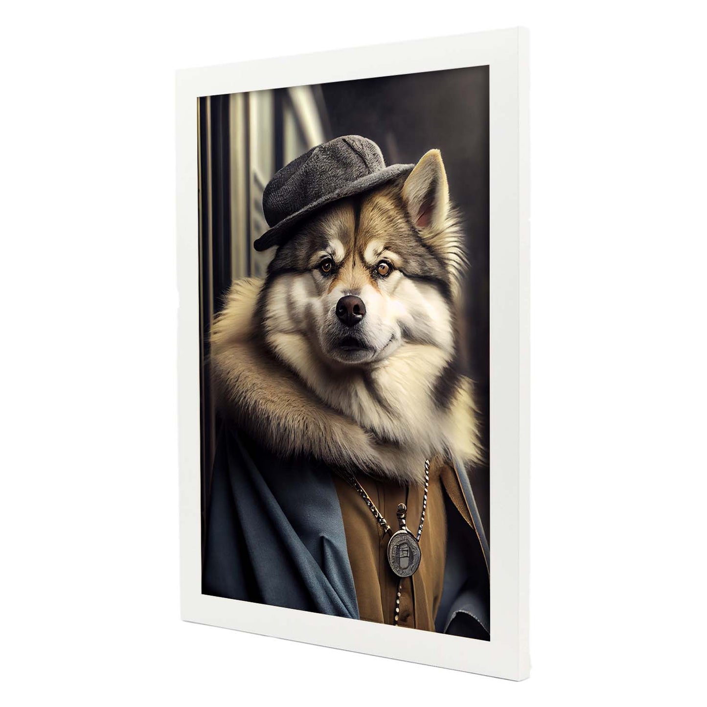 Nacnic Lámina Malamute de Alaska en estilo Fotografía a todo color. Divertidas ilustraciones realistas de animales con ropa humana. Diseño y Decoración de Interiores.-Artwork-Nacnic-Nacnic Estudio SL