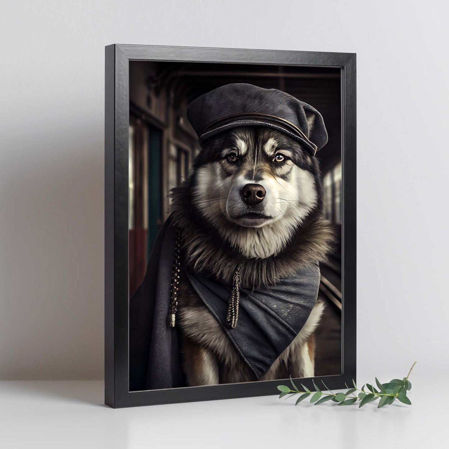 Nacnic Lámina Malamute de Alaska Responsable en estilo Fotografía a todo color. Divertidas ilustraciones realistas de animales con ropa humana. Diseño y Decoración de Interiores.-Artwork-Nacnic-Nacnic Estudio SL