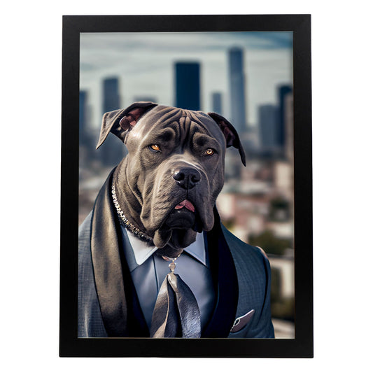 Nacnic Lámina Mastín italiano Práctico en estilo Fotografía a todo color. Divertidas ilustraciones realistas de animales con ropa humana. Diseño y Decoración de Interiores.-Artwork-Nacnic-A4-Sin marco-Nacnic Estudio SL