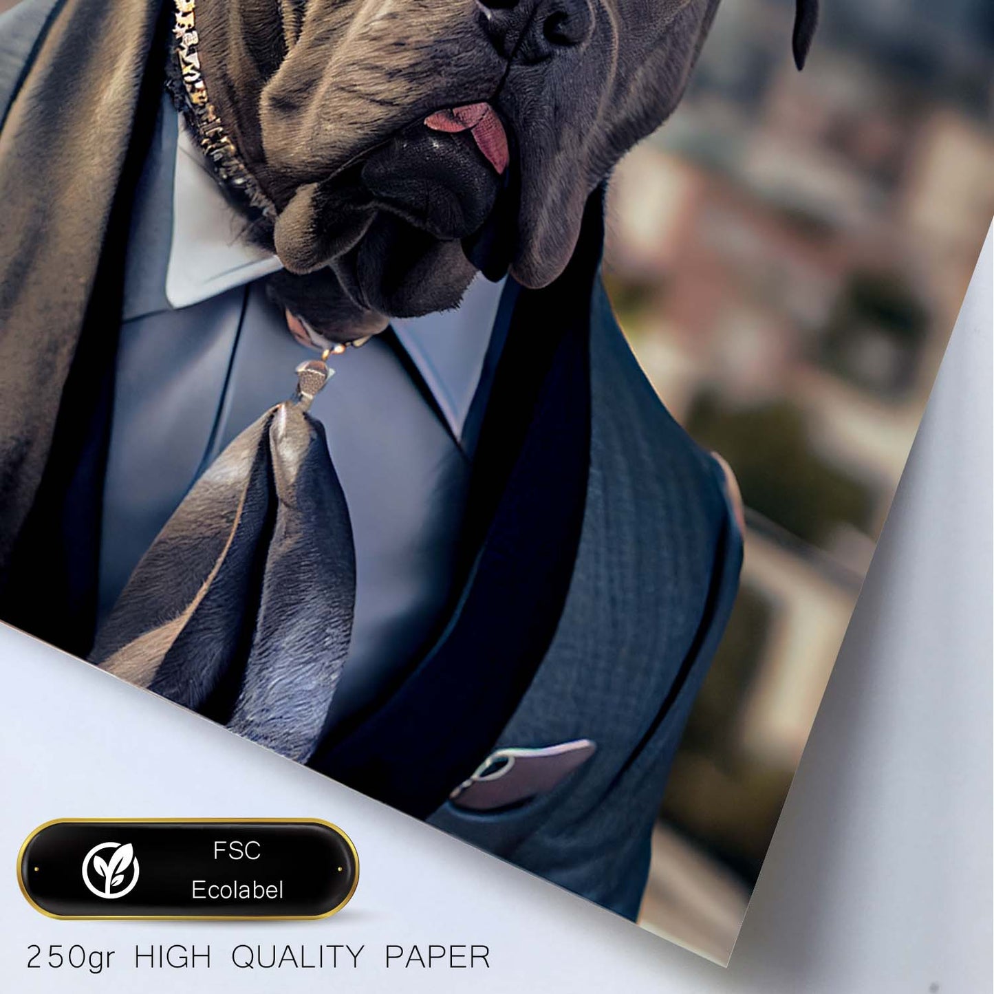 Nacnic Lámina Mastín italiano Práctico en estilo Fotografía a todo color. Divertidas ilustraciones realistas de animales con ropa humana. Diseño y Decoración de Interiores.-Artwork-Nacnic-Nacnic Estudio SL