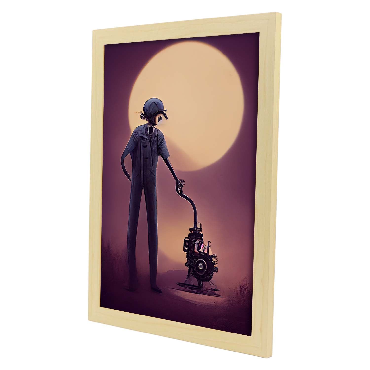 Nacnic Lámina Mecánico Intelectual al estilo de T. Burton. Ilustraciones de profesiones y oficios inspiradas en arte gótico y oscuro. Diseño y Decoración de Interiores.-Artwork-Nacnic-Nacnic Estudio SL