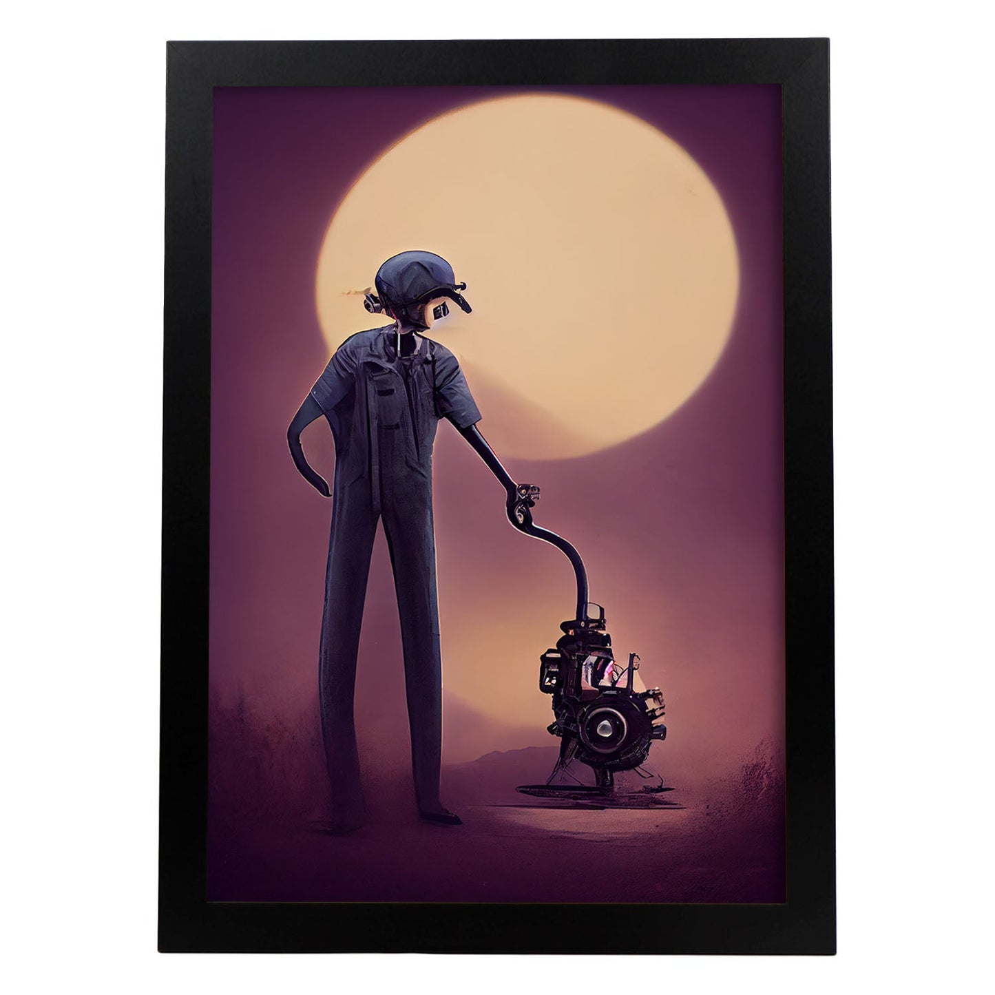 Nacnic Lámina Mecánico Intelectual al estilo de T. Burton. Ilustraciones de profesiones y oficios inspiradas en arte gótico y oscuro. Diseño y Decoración de Interiores.-Artwork-Nacnic-A4-Sin marco-Nacnic Estudio SL