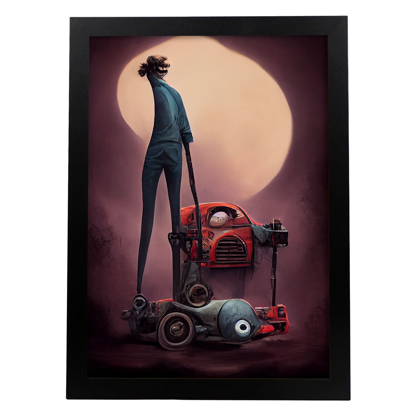 Nacnic Lámina Mecánico Responsable al estilo de T. Burton. Ilustraciones de profesiones y oficios inspiradas en arte gótico y oscuro. Diseño y Decoración de Interiores.-Artwork-Nacnic-A4-Sin marco-Nacnic Estudio SL