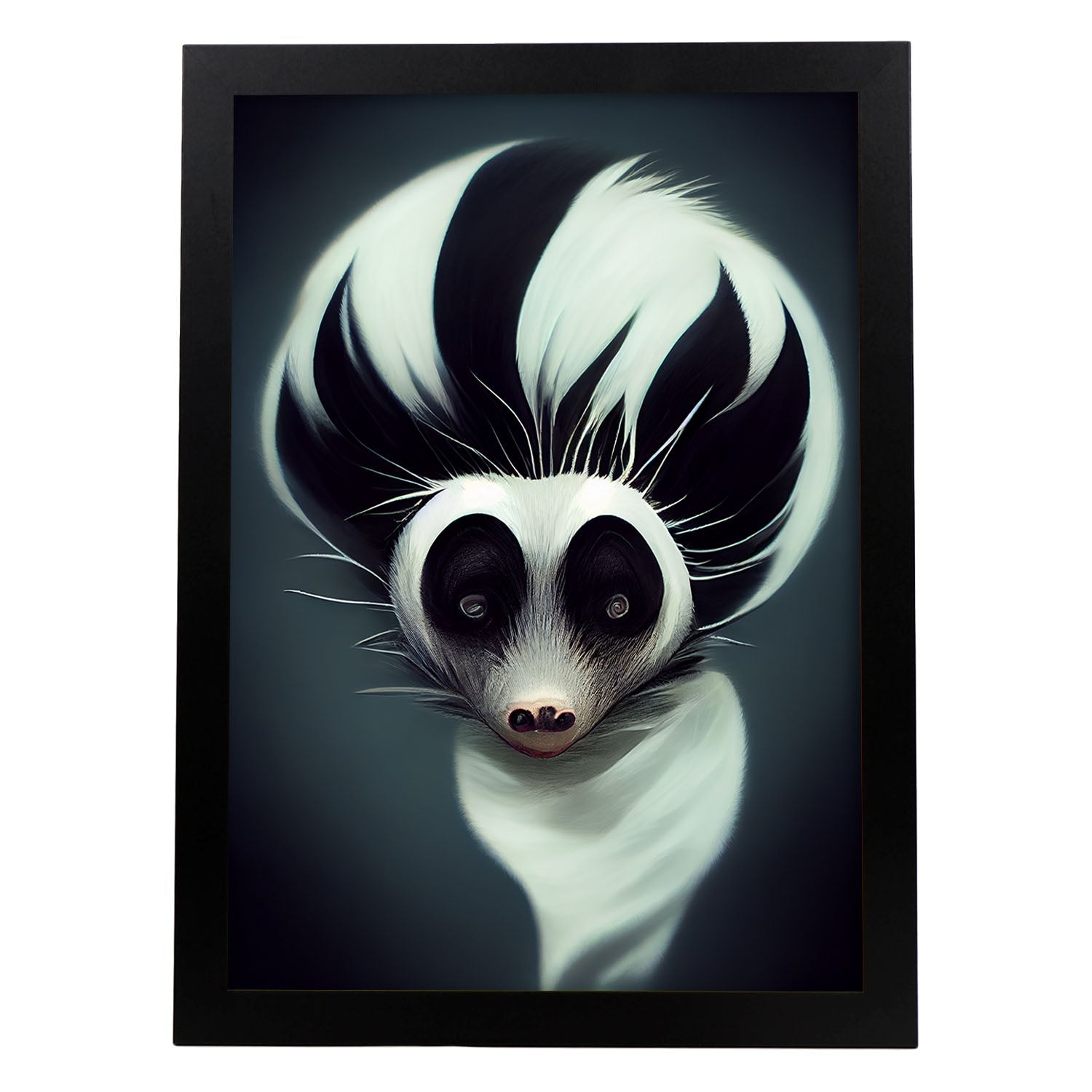 Nacnic Lámina Mofeta 2 Leal estilo T. Burton. Ilustraciones y pósters de animales inspirados en el arte gótico y oscuro de Burton. Diseño y Decoración de Interiores.-Artwork-Nacnic-A4-Sin marco-Nacnic Estudio SL