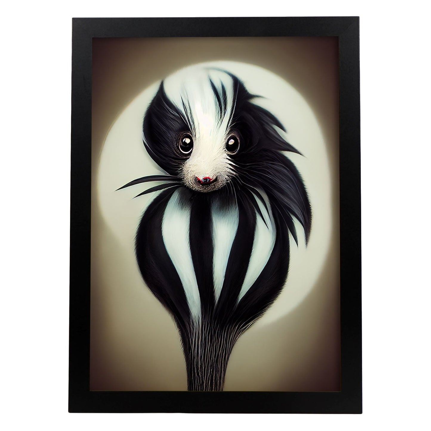 Nacnic Lámina Mofeta Decidido estilo T. Burton. Ilustraciones y pósters de animales inspirados en el arte gótico y oscuro de Burton. Diseño y Decoración de Interiores.-Artwork-Nacnic-A4-Sin marco-Nacnic Estudio SL