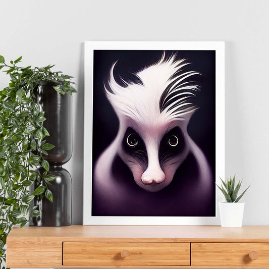 Nacnic Lámina Mofeta Racional estilo T. Burton. Ilustraciones y pósters de animales inspirados en el arte gótico y oscuro de Burton. Diseño y Decoración de Interiores.-Artwork-Nacnic-Nacnic Estudio SL