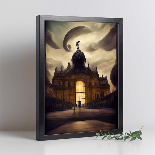 Nacnic Lámina Museo del Louvre Encantador al estilo de T. Burton. Ilustraciones de monumentos, ciudades, paises inspiradas en arte gótico y oscuro. Diseño y Decoración de Interiores.-Artwork-Nacnic-Nacnic Estudio SL