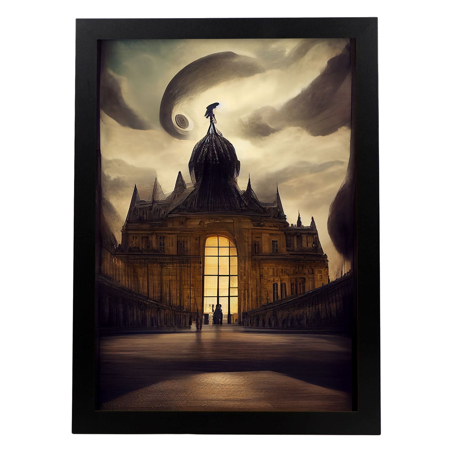 Nacnic Lámina Museo del Louvre Encantador al estilo de T. Burton. Ilustraciones de monumentos, ciudades, paises inspiradas en arte gótico y oscuro. Diseño y Decoración de Interiores.-Artwork-Nacnic-A4-Sin marco-Nacnic Estudio SL