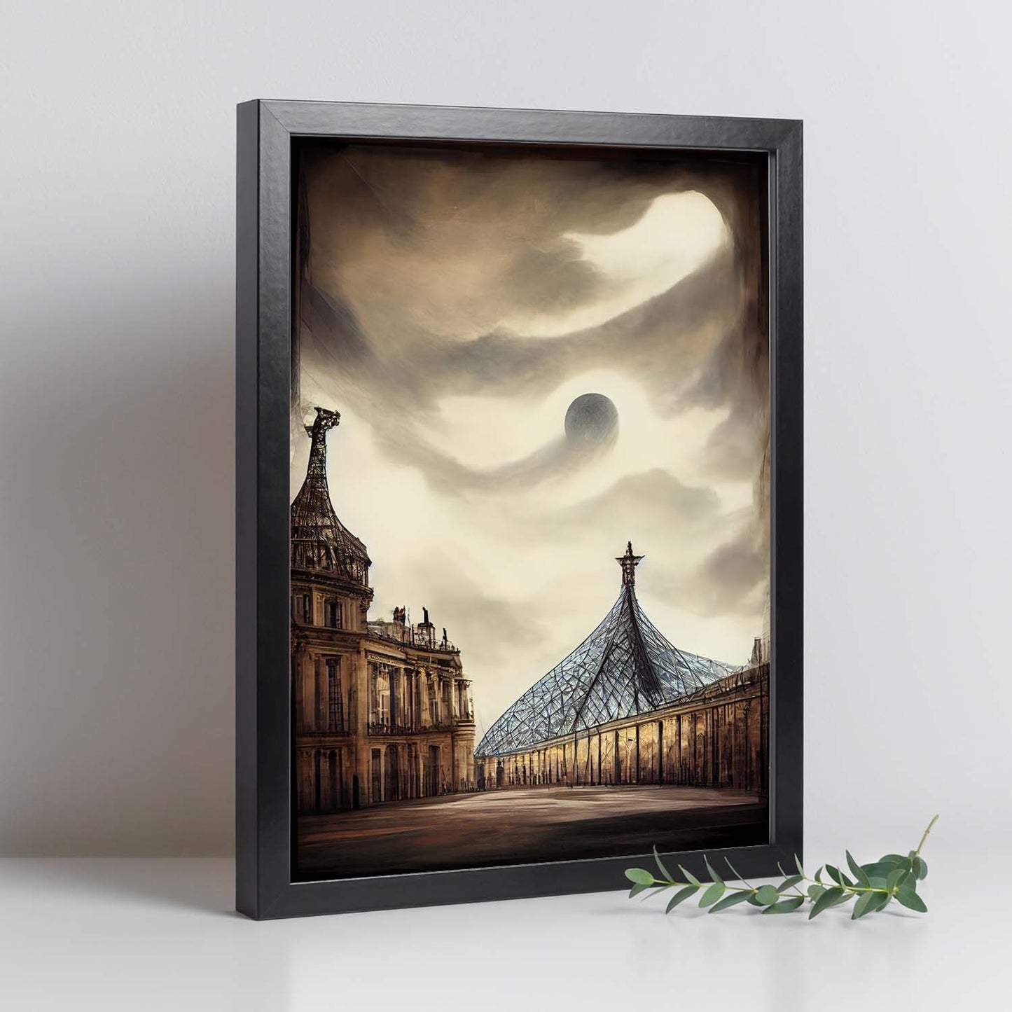 Nacnic Lámina Museo del Louvre Paciente al estilo de T. Burton. Ilustraciones de monumentos, ciudades, paises inspiradas en arte gótico y oscuro. Diseño y Decoración de Interiores.-Artwork-Nacnic-Nacnic Estudio SL