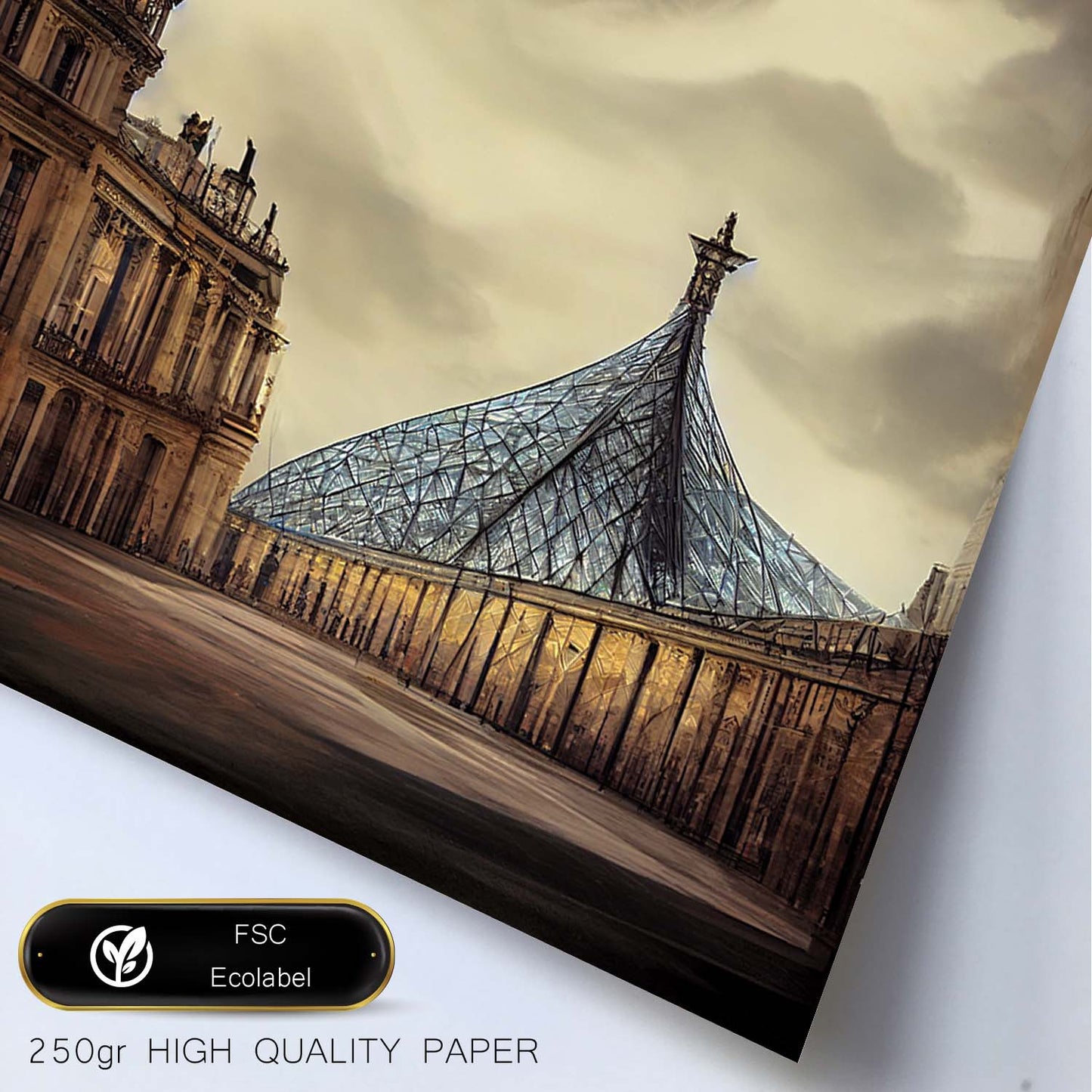 Nacnic Lámina Museo del Louvre Paciente al estilo de T. Burton. Ilustraciones de monumentos, ciudades, paises inspiradas en arte gótico y oscuro. Diseño y Decoración de Interiores.-Artwork-Nacnic-Nacnic Estudio SL