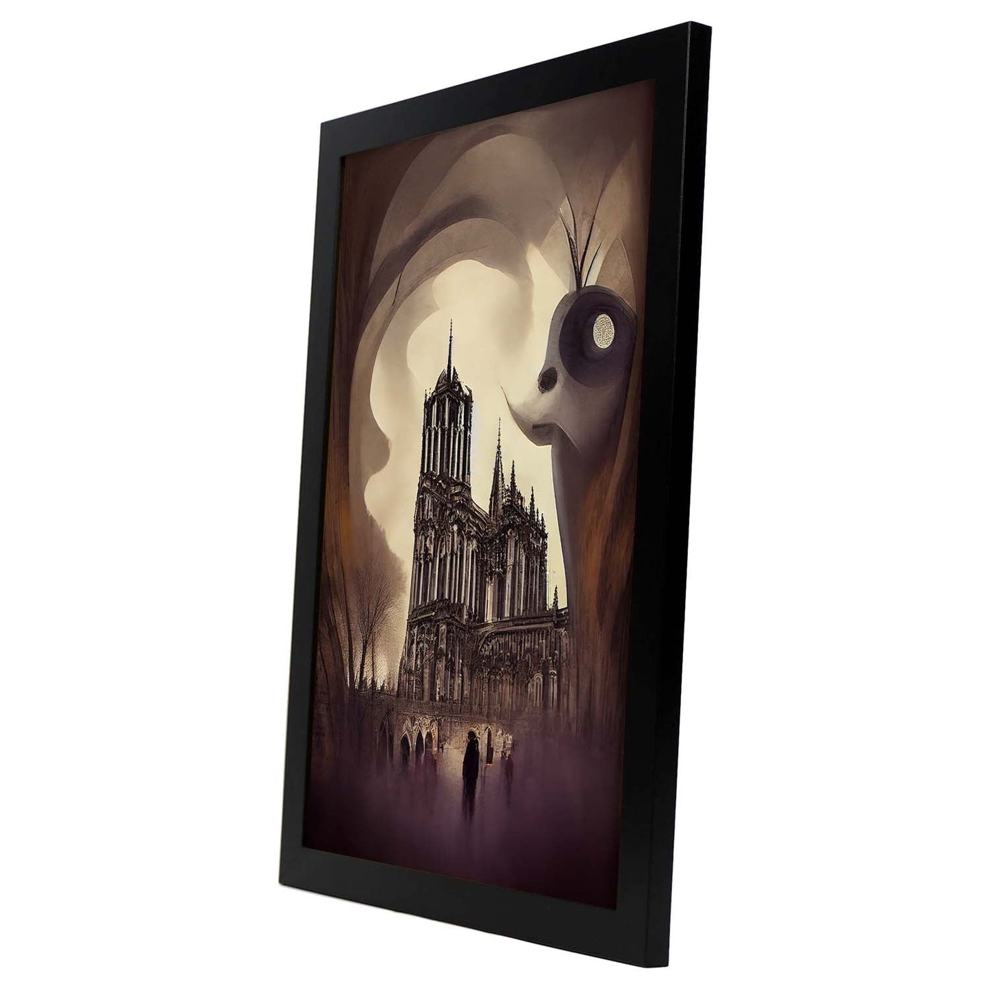 Nacnic Lámina Notre Dame Sensible al estilo de T. Burton. Ilustraciones de monumentos, ciudades, paises inspiradas en arte gótico y oscuro. Diseño y Decoración de Interiores.-Artwork-Nacnic-Nacnic Estudio SL