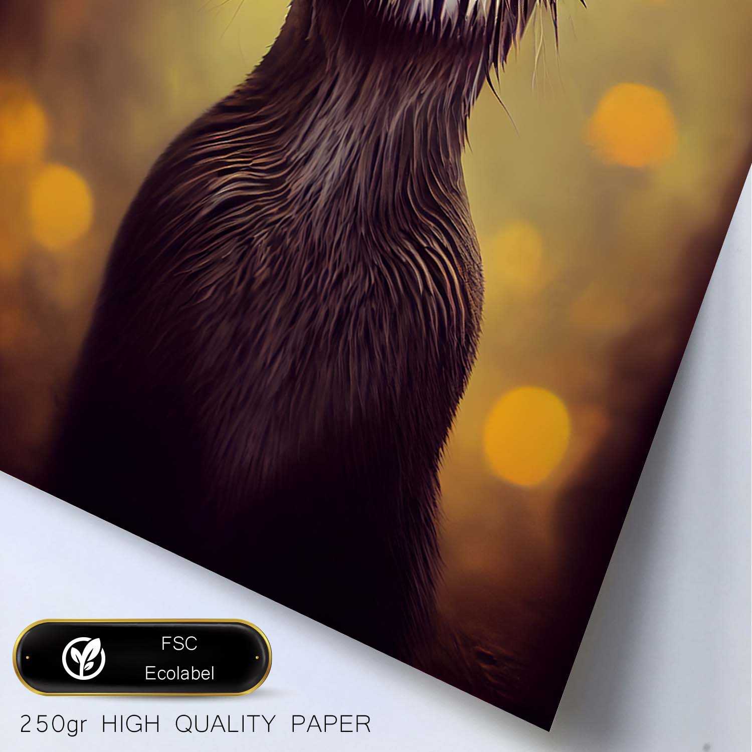 Nacnic Lámina Nutria Optimista estilo T. Burton. Ilustraciones y pósters de animales inspirados en el arte gótico y oscuro de Burton. Diseño y Decoración de Interiores.-Artwork-Nacnic-Nacnic Estudio SL
