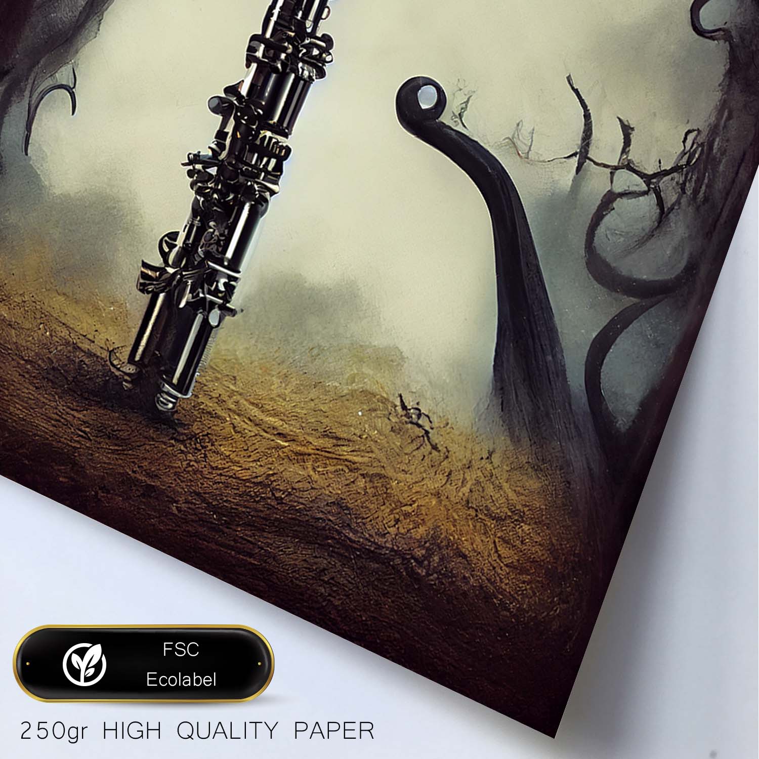 Nacnic Lámina Oboe Sociable al estilo de T. Burton. Ilustraciones de escenas y lugares inspiradas en arte gótico y oscuro. Diseño y Decoración de Interiores.-Artwork-Nacnic-Nacnic Estudio SL