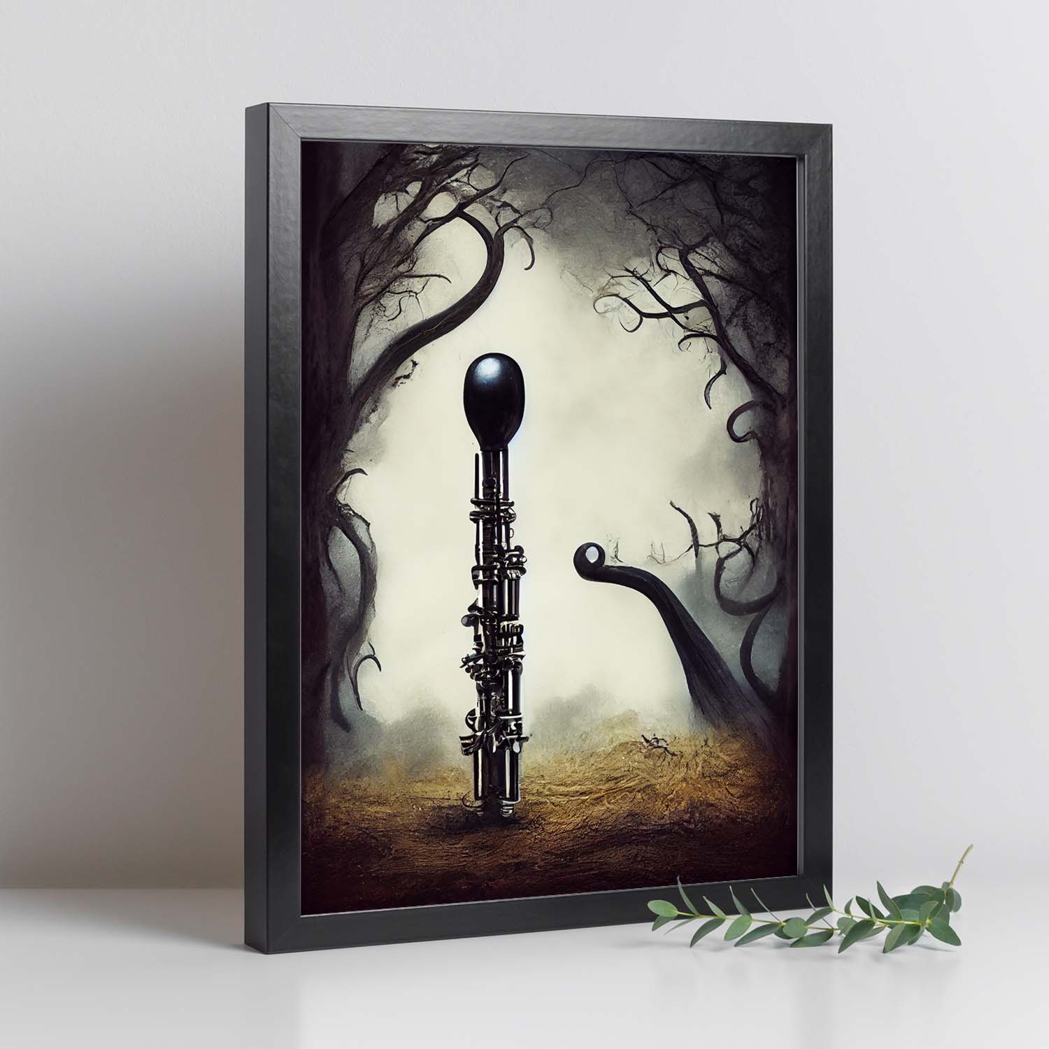 Nacnic Lámina Oboe Sociable al estilo de T. Burton. Ilustraciones de escenas y lugares inspiradas en arte gótico y oscuro. Diseño y Decoración de Interiores.-Artwork-Nacnic-Nacnic Estudio SL