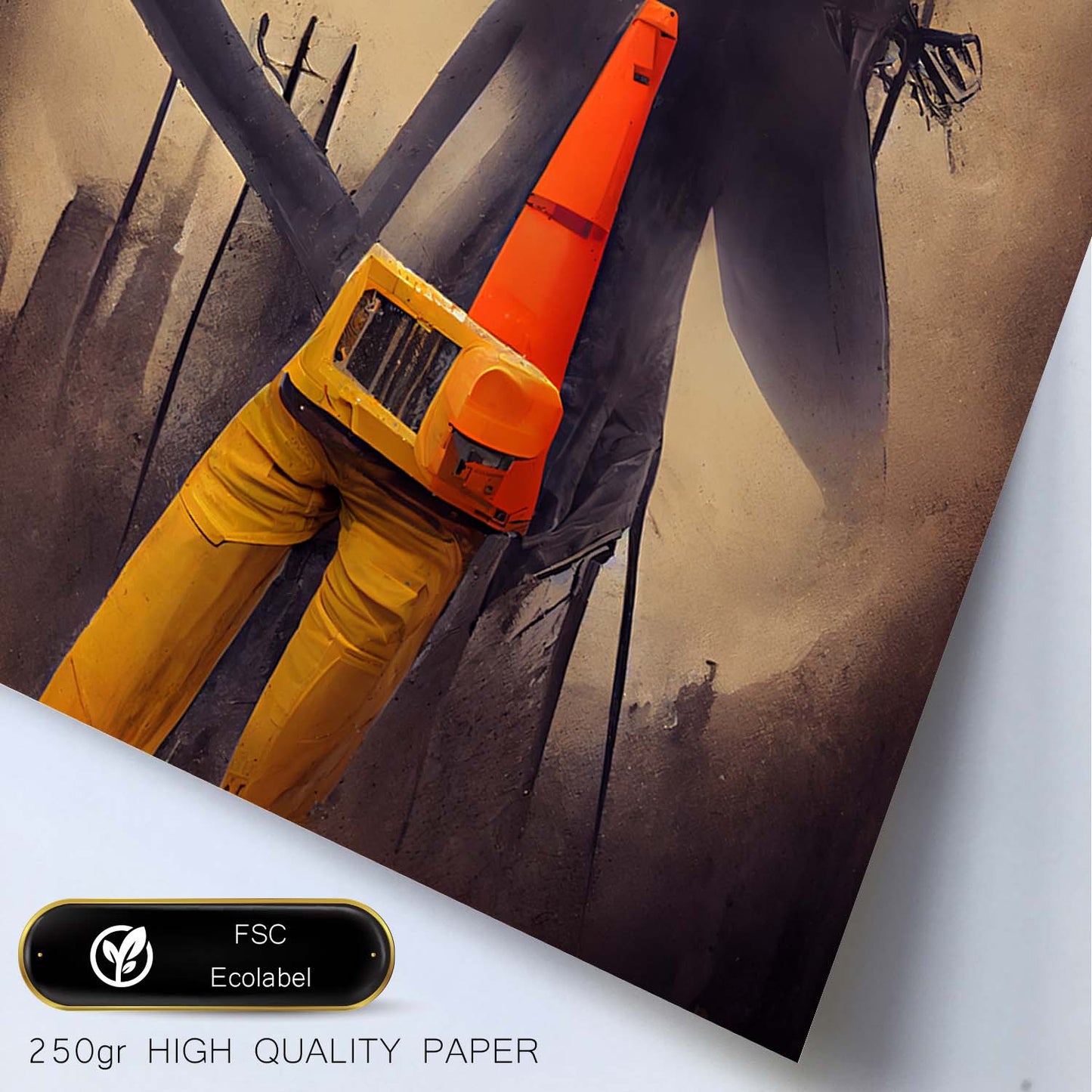 Nacnic Lámina Obrero Decidido al estilo de T. Burton. Ilustraciones de profesiones y oficios inspiradas en arte gótico y oscuro. Diseño y Decoración de Interiores.-Artwork-Nacnic-Nacnic Estudio SL