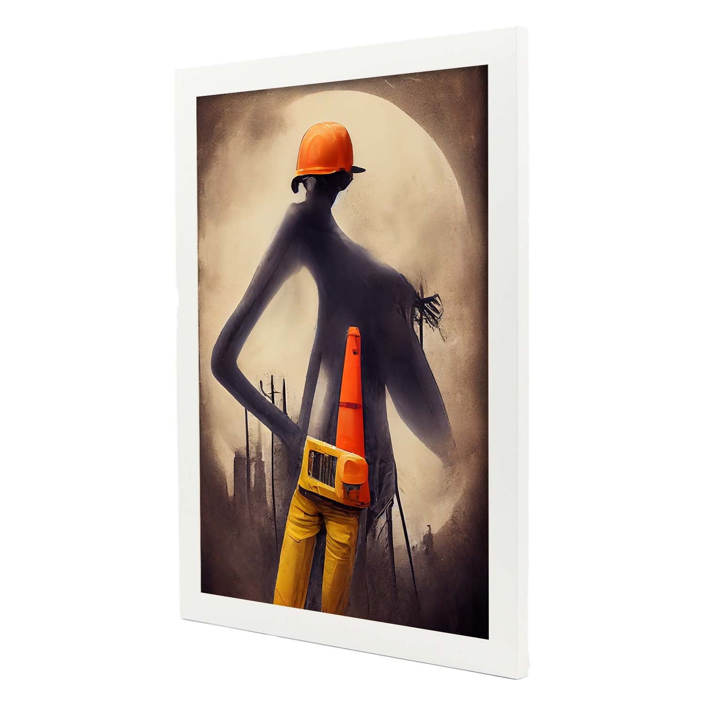 Nacnic Lámina Obrero Decidido al estilo de T. Burton. Ilustraciones de profesiones y oficios inspiradas en arte gótico y oscuro. Diseño y Decoración de Interiores.-Artwork-Nacnic-Nacnic Estudio SL