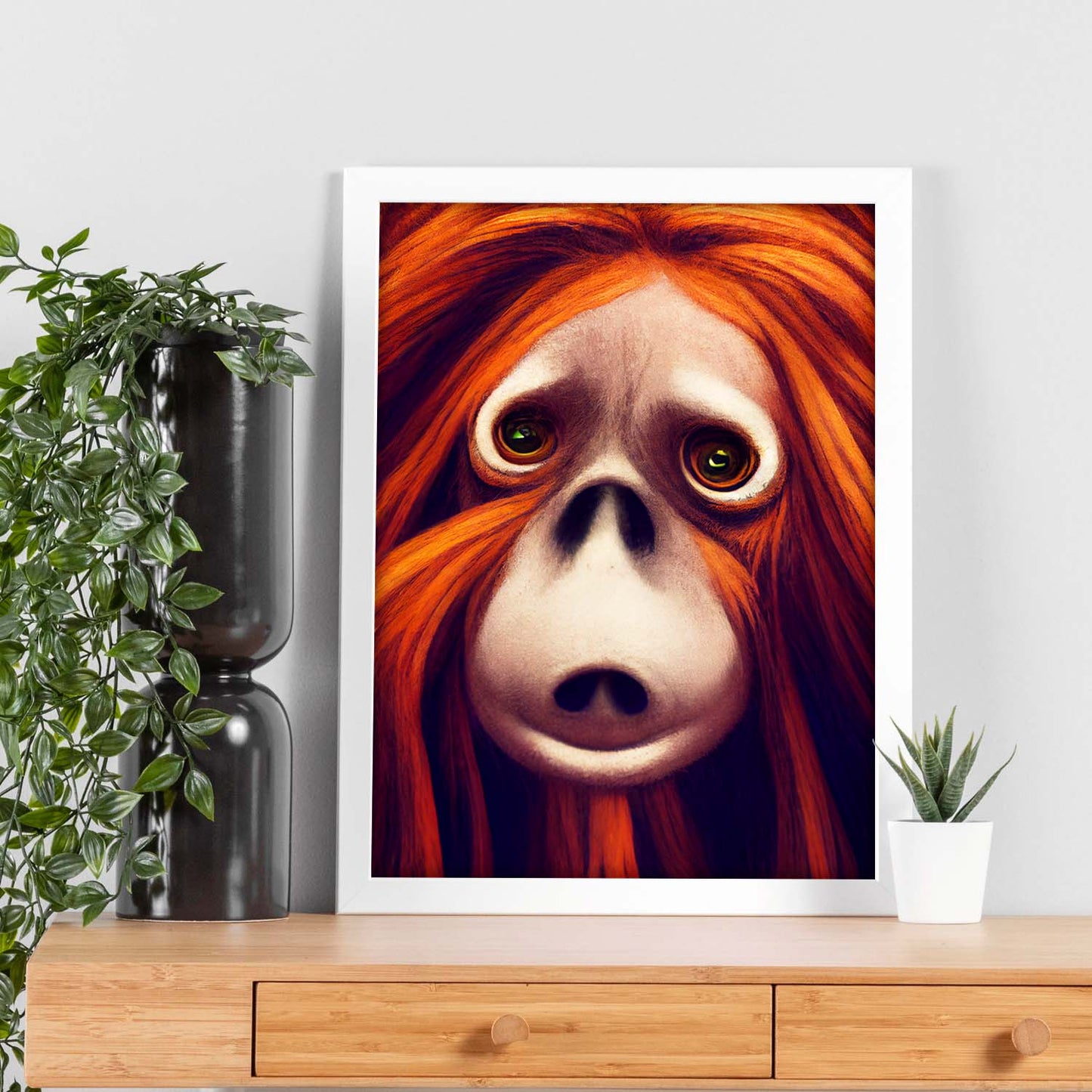 Nacnic Lámina Orangután Tolerante estilo T. Burton. Ilustraciones y pósters de animales inspirados en el arte gótico y oscuro de Burton. Diseño y Decoración de Interiores.-Artwork-Nacnic-Nacnic Estudio SL