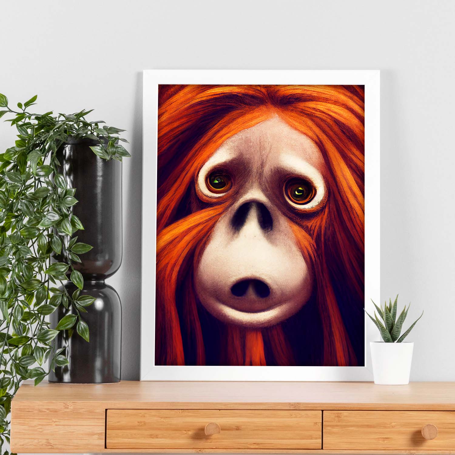 Nacnic Lámina Orangután Tolerante estilo T. Burton. Ilustraciones y pósters de animales inspirados en el arte gótico y oscuro de Burton. Diseño y Decoración de Interiores.-Artwork-Nacnic-Nacnic Estudio SL