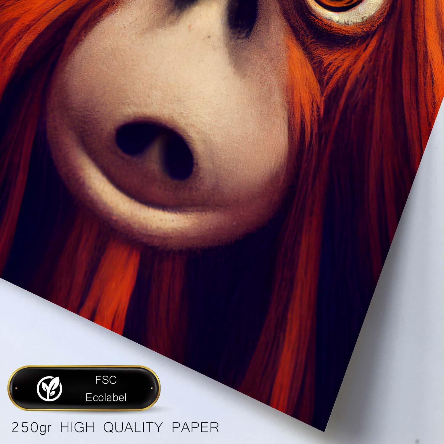 Nacnic Lámina Orangután Tolerante estilo T. Burton. Ilustraciones y pósters de animales inspirados en el arte gótico y oscuro de Burton. Diseño y Decoración de Interiores.-Artwork-Nacnic-Nacnic Estudio SL