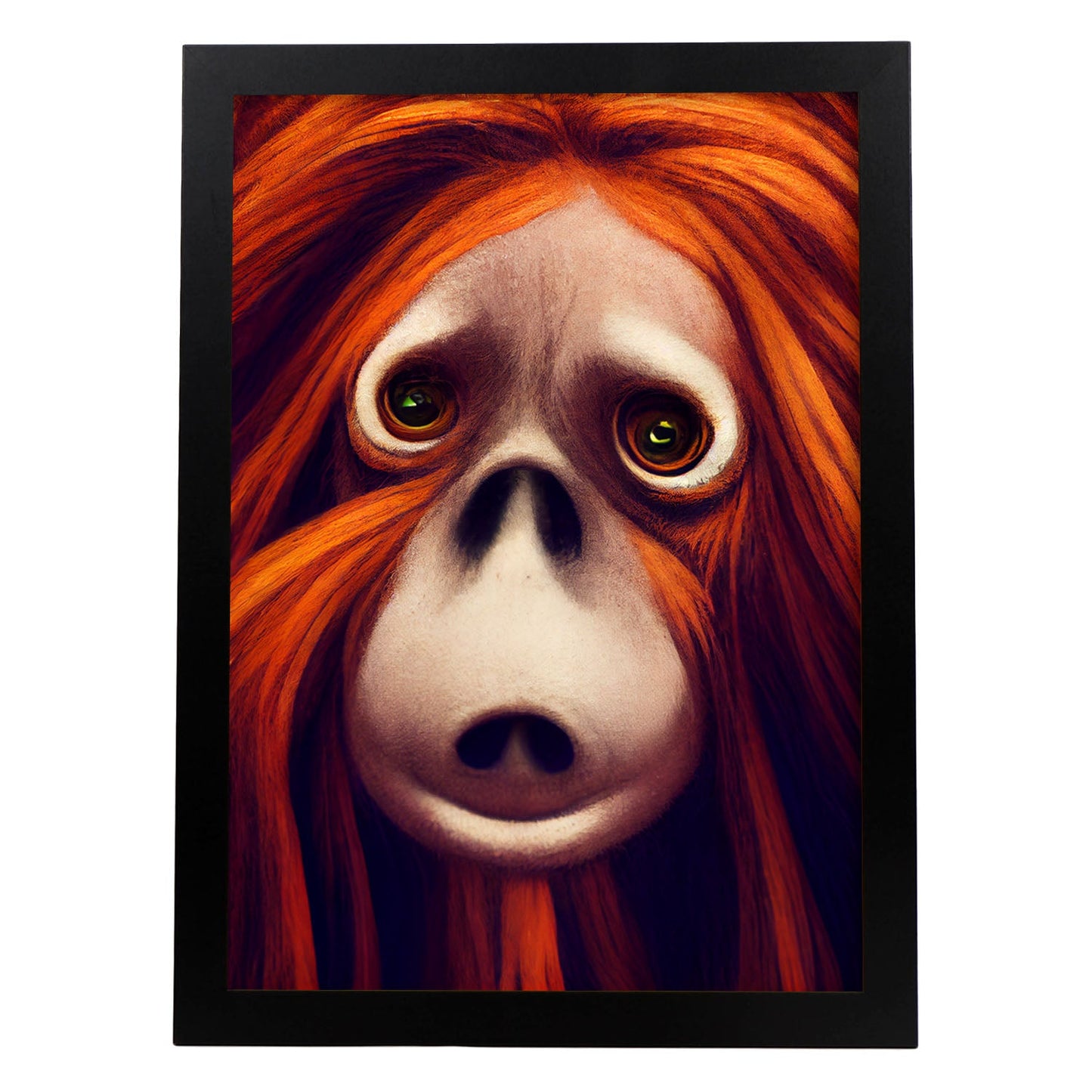 Nacnic Lámina Orangután Tolerante estilo T. Burton. Ilustraciones y pósters de animales inspirados en el arte gótico y oscuro de Burton. Diseño y Decoración de Interiores.-Artwork-Nacnic-A4-Sin marco-Nacnic Estudio SL