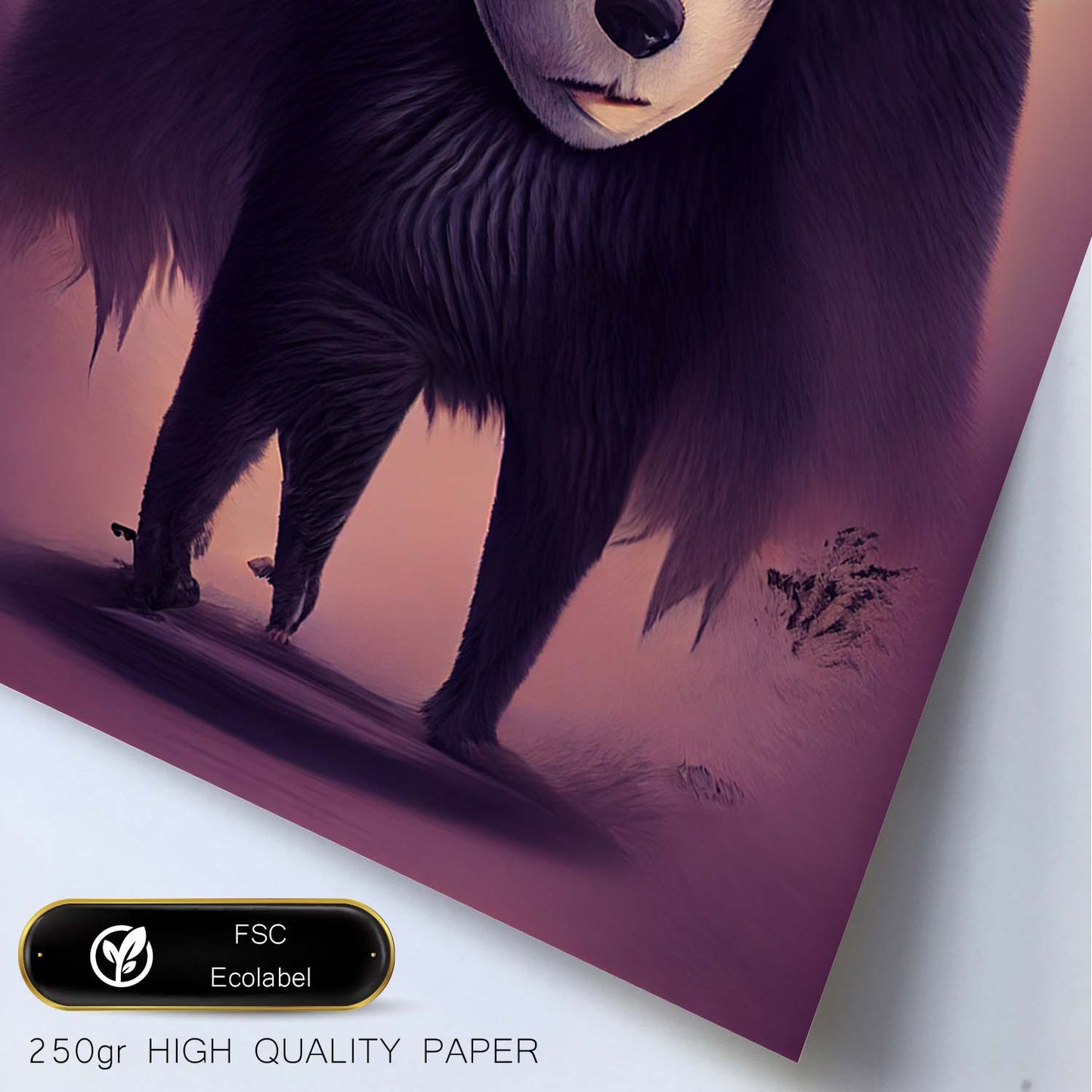 Nacnic Lámina Oso Amistoso estilo T. Burton. Ilustraciones y pósters de animales inspirados en el arte gótico y oscuro de Burton. Diseño y Decoración de Interiores.-Artwork-Nacnic-Nacnic Estudio SL