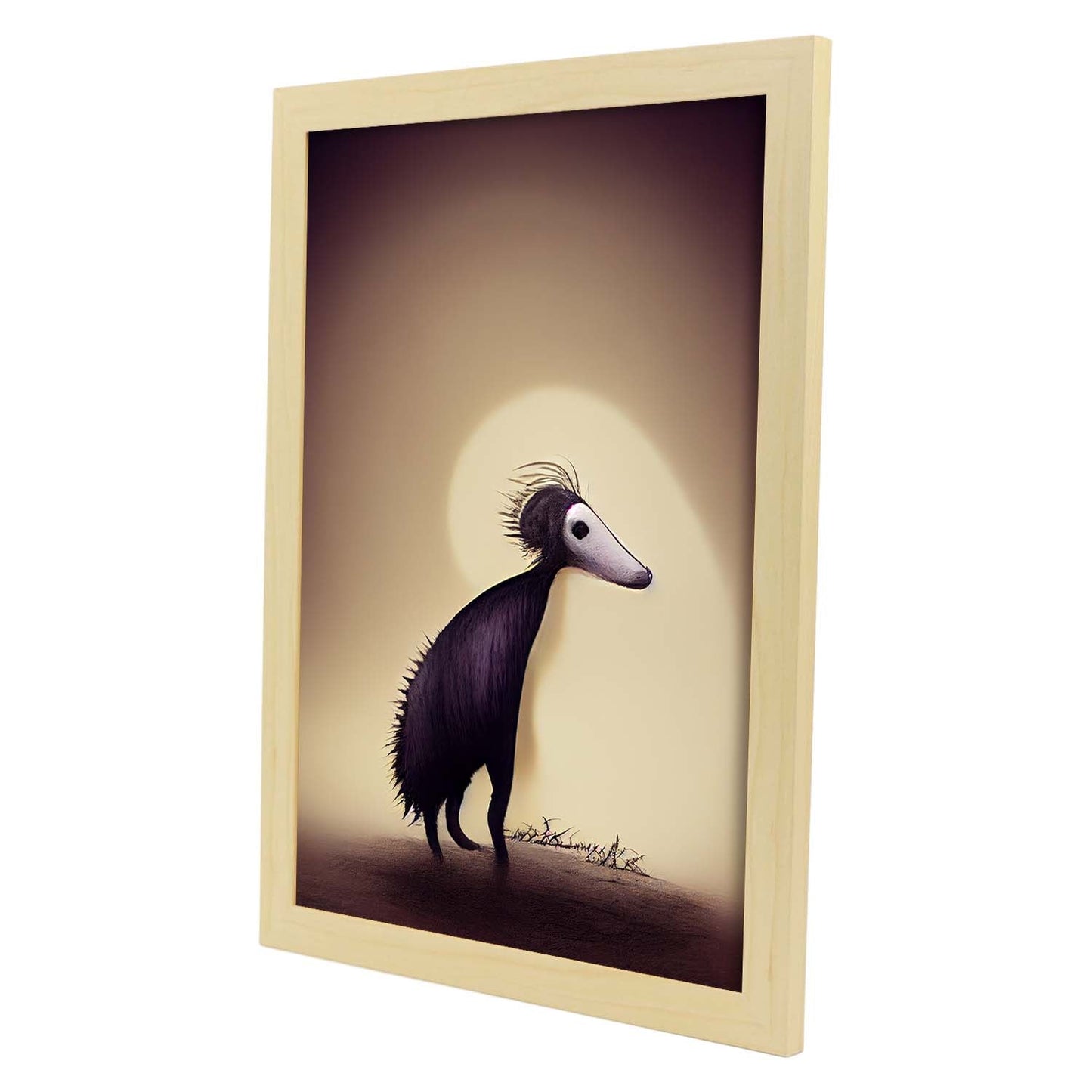 Nacnic Lámina Oso hormiguero Humilde estilo T. Burton. Ilustraciones y pósters de animales inspirados en el arte gótico y oscuro de Burton. Diseño y Decoración de Interiores.-Artwork-Nacnic-Nacnic Estudio SL