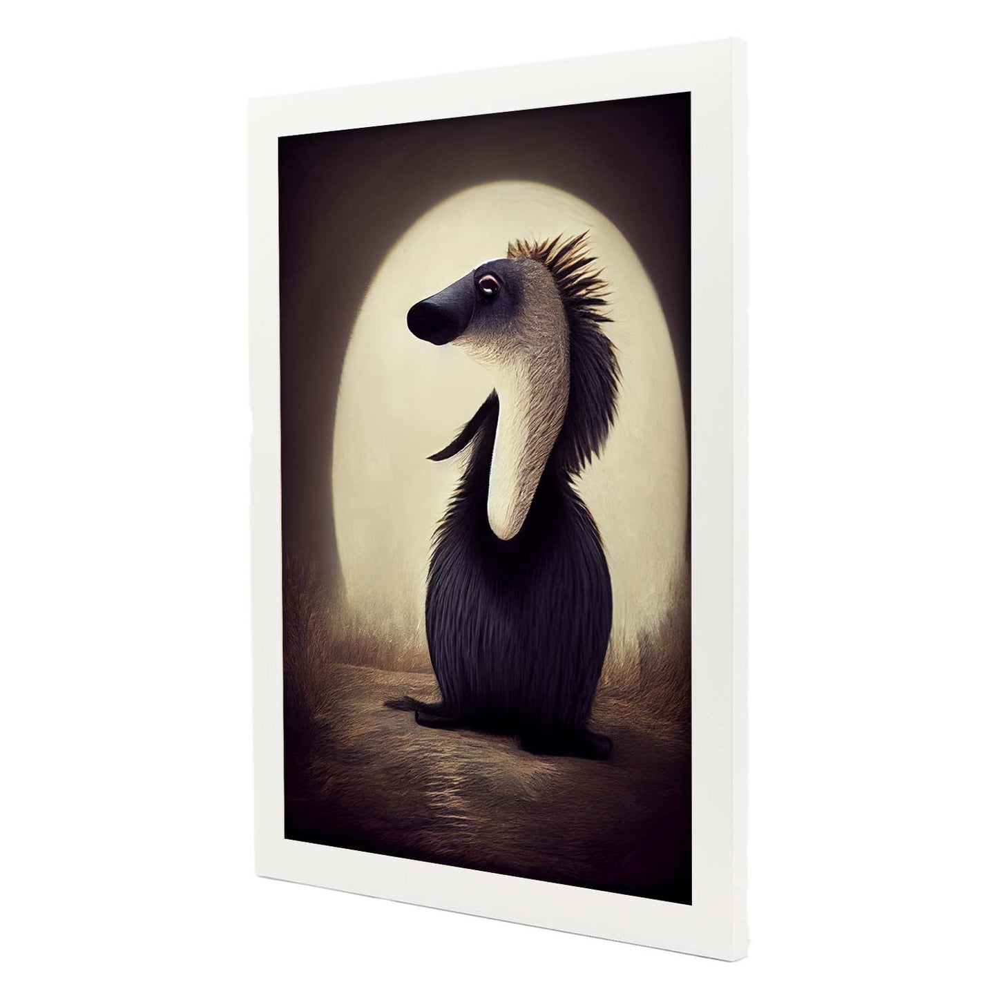 Nacnic Lámina Oso hormiguero Tolerante estilo T. Burton. Ilustraciones y pósters de animales inspirados en el arte gótico y oscuro de Burton. Diseño y Decoración de Interiores.-Artwork-Nacnic-Nacnic Estudio SL