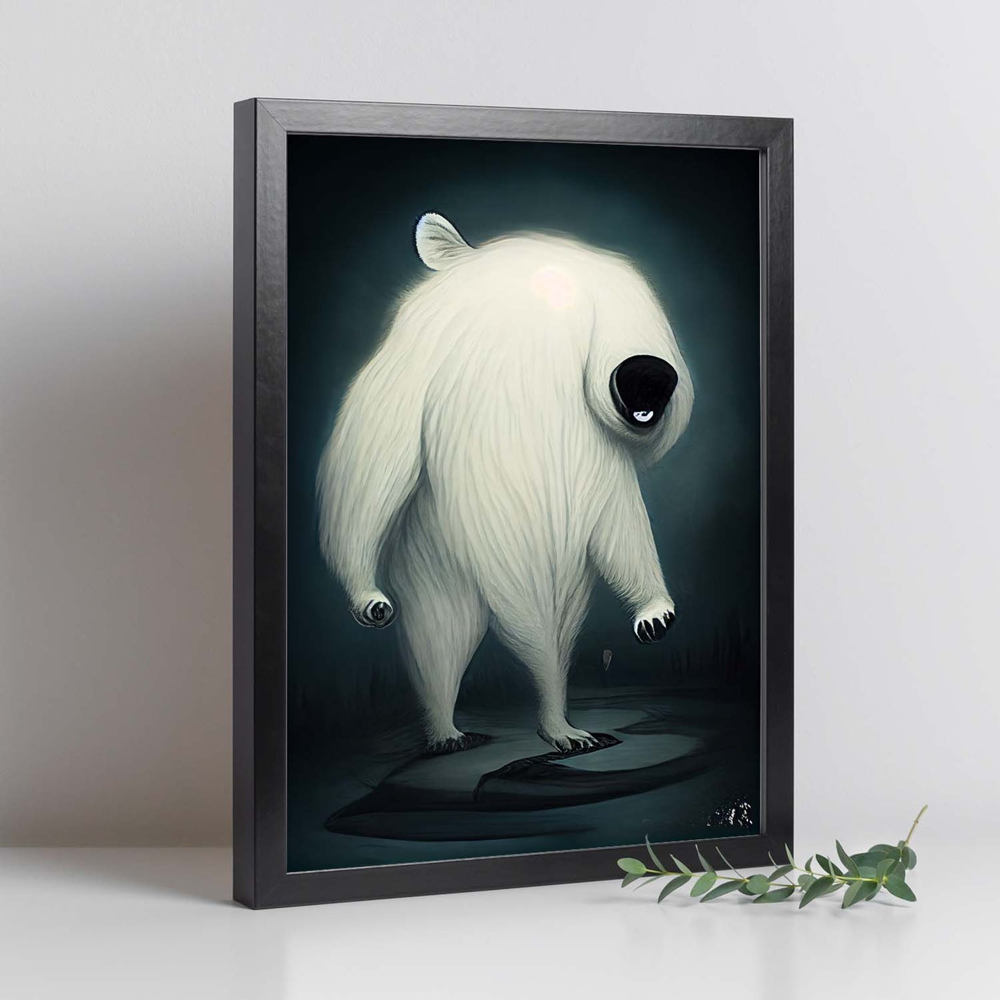 Nacnic Lámina Oso polar Generoso estilo T. Burton. Ilustraciones y pósters de animales inspirados en el arte gótico y oscuro de Burton. Diseño y Decoración de Interiores.-Artwork-Nacnic-Nacnic Estudio SL