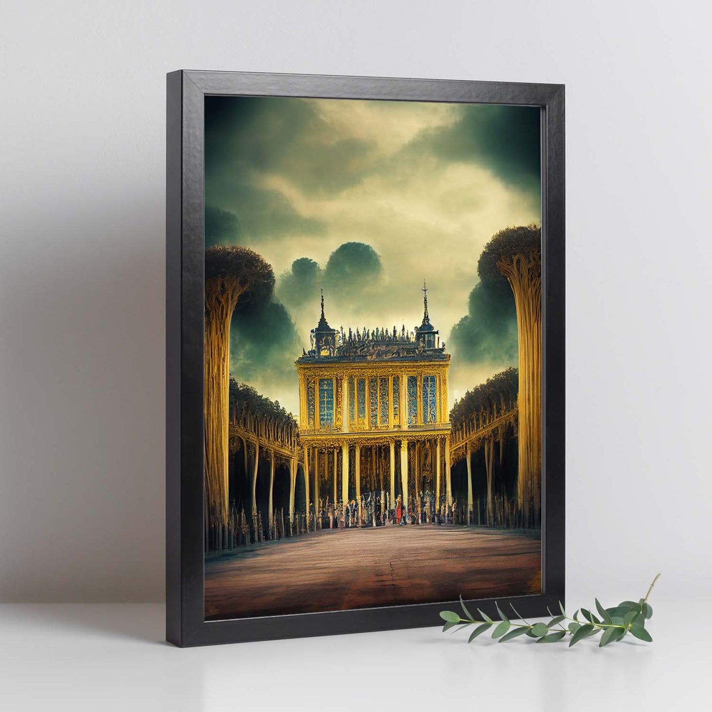 Nacnic Lámina Palacio de Versalles Dinámico al estilo de T. Burton. Ilustraciones de monumentos, ciudades, paises inspiradas en arte gótico y oscuro. Diseño y Decoración de Interiores.-Artwork-Nacnic-Nacnic Estudio SL