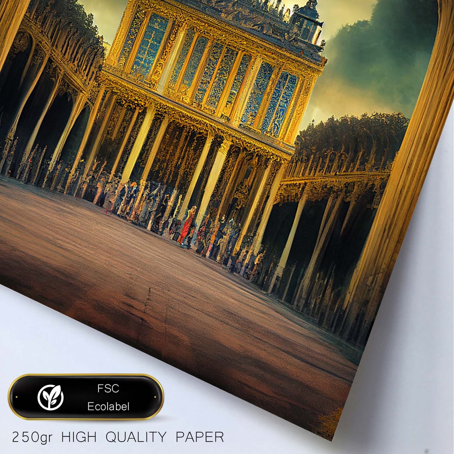 Nacnic Lámina Palacio de Versalles Dinámico al estilo de T. Burton. Ilustraciones de monumentos, ciudades, paises inspiradas en arte gótico y oscuro. Diseño y Decoración de Interiores.-Artwork-Nacnic-Nacnic Estudio SL