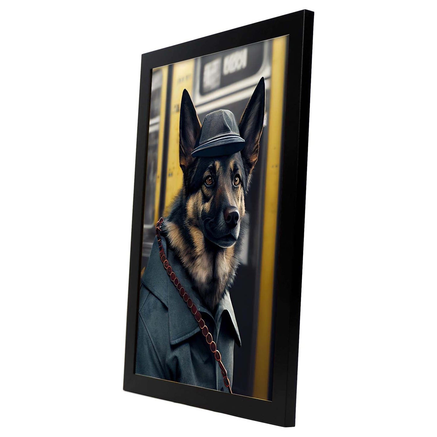Nacnic Lámina Pastor alemán Decidido en estilo Fotografía a todo color. Divertidas ilustraciones realistas de animales con ropa humana. Diseño y Decoración de Interiores.-Artwork-Nacnic-Nacnic Estudio SL