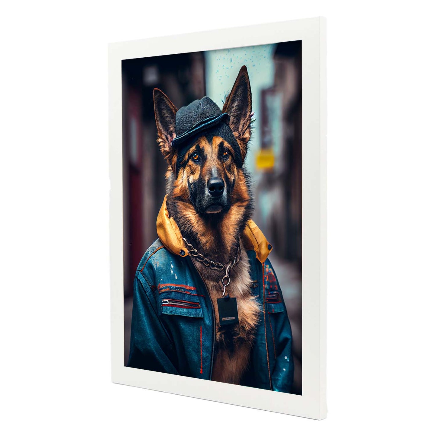 Nacnic Lámina Pastor alemán Generoso en estilo Fotografía a todo color. Divertidas ilustraciones realistas de animales con ropa humana. Diseño y Decoración de Interiores.-Artwork-Nacnic-Nacnic Estudio SL