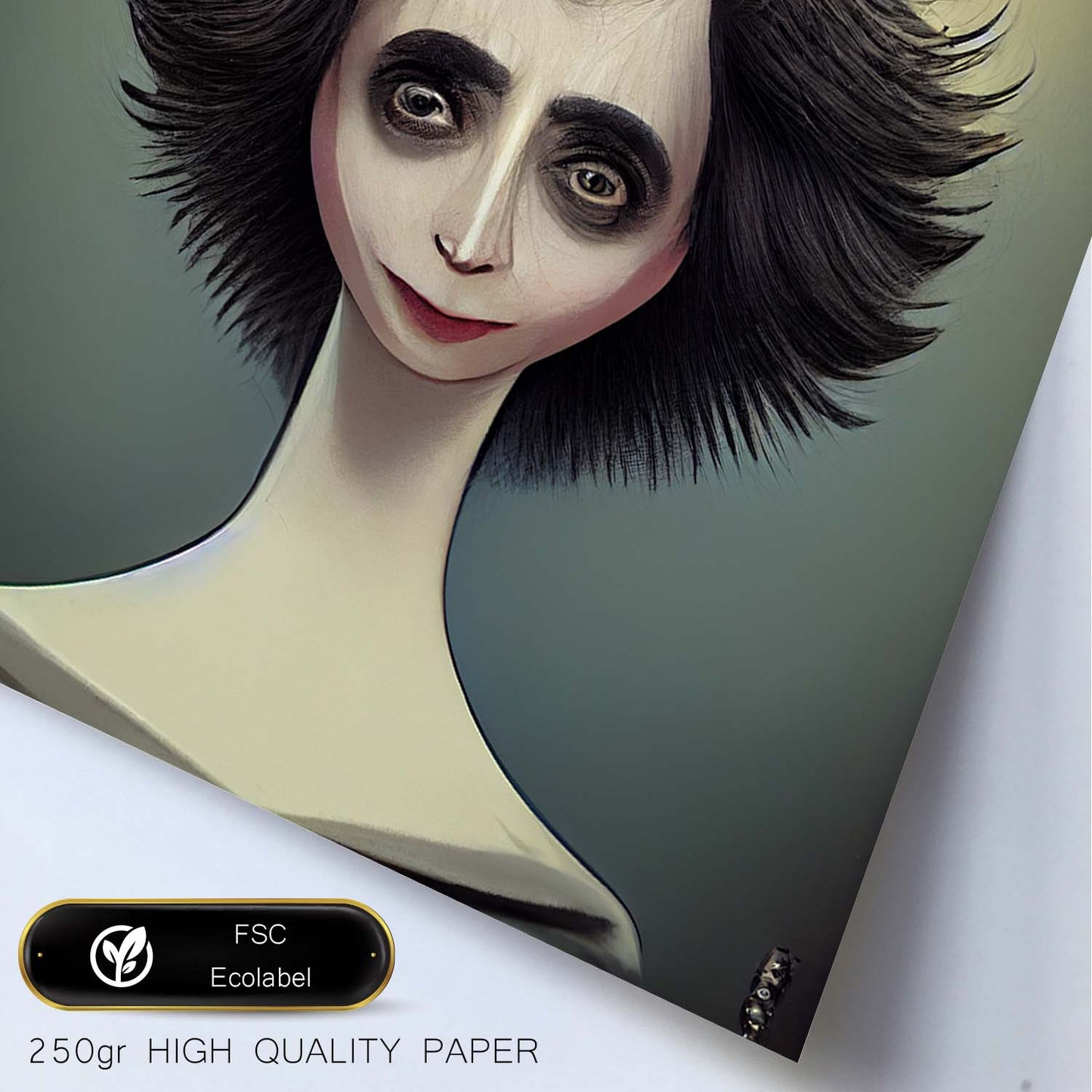 Nacnic Lámina Peluquero Responsable al estilo de T. Burton. Ilustraciones de profesiones y oficios inspiradas en arte gótico y oscuro. Diseño y Decoración de Interiores.-Artwork-Nacnic-Nacnic Estudio SL