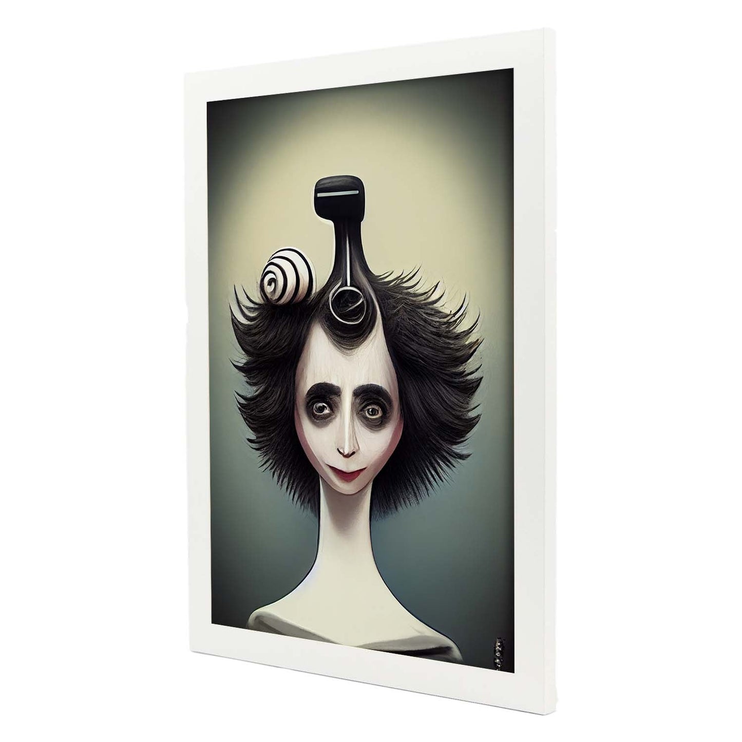 Nacnic Lámina Peluquero Responsable al estilo de T. Burton. Ilustraciones de profesiones y oficios inspiradas en arte gótico y oscuro. Diseño y Decoración de Interiores.-Artwork-Nacnic-Nacnic Estudio SL