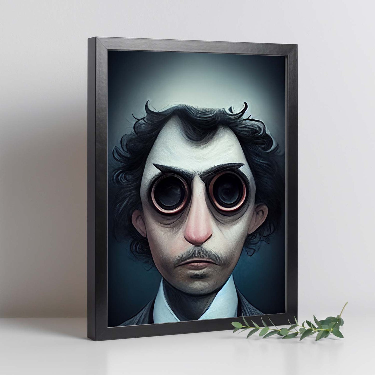 Nacnic Lámina Periodista Compasivo al estilo de T. Burton. Ilustraciones de profesiones y oficios inspiradas en arte gótico y oscuro. Diseño y Decoración de Interiores.-Artwork-Nacnic-Nacnic Estudio SL