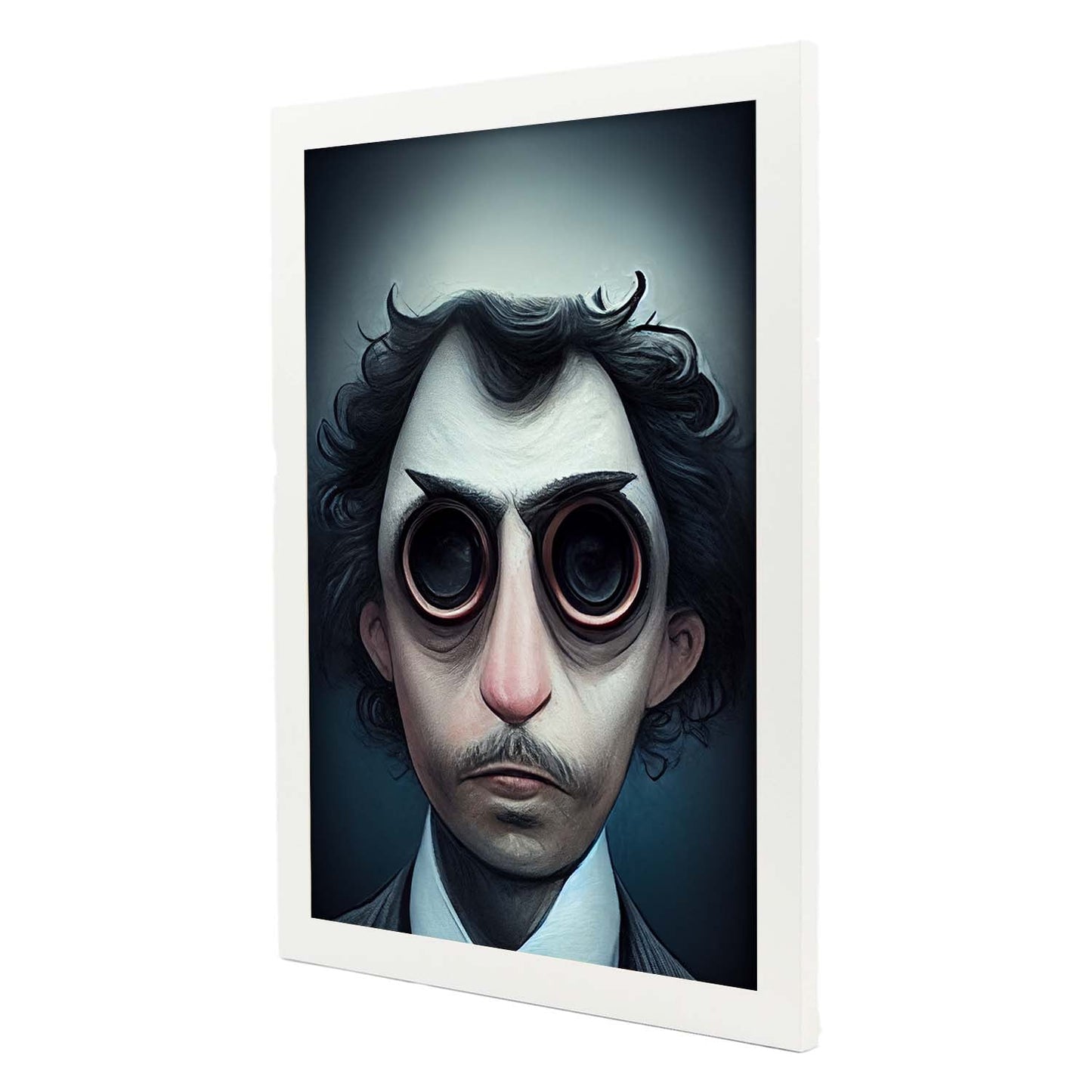 Nacnic Lámina Periodista Compasivo al estilo de T. Burton. Ilustraciones de profesiones y oficios inspiradas en arte gótico y oscuro. Diseño y Decoración de Interiores.-Artwork-Nacnic-Nacnic Estudio SL