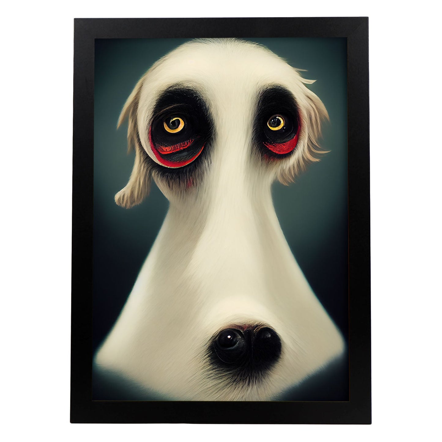 Nacnic Lámina Perro estilo T. Burton. Ilustraciones y pósters de animales inspirados en el arte gótico y oscuro de Burton. Diseño y Decoración de Interiores.-Artwork-Nacnic-A4-Sin marco-Nacnic Estudio SL