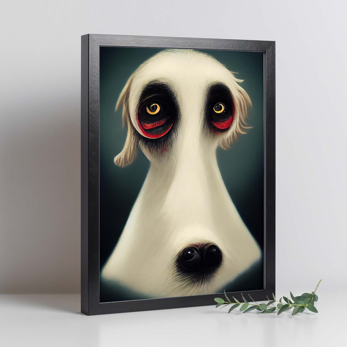 Nacnic Lámina Perro estilo T. Burton. Ilustraciones y pósters de animales inspirados en el arte gótico y oscuro de Burton. Diseño y Decoración de Interiores.-Artwork-Nacnic-Nacnic Estudio SL