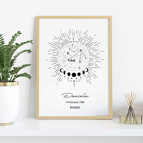 Lamina Personalizada de Signo Zodiacal Libra Nacnic