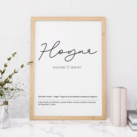 Lamina Personalizada Nacnic para Pareja con Definición de Hogar